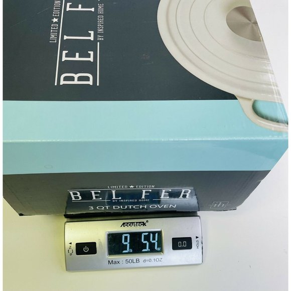 NEW BEL FER White Enameled Cast Iron 3 qt Dutch Oven Heavy-Duty limited edition - Picture 10 of 10